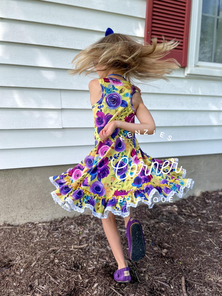 Yellow floral dress