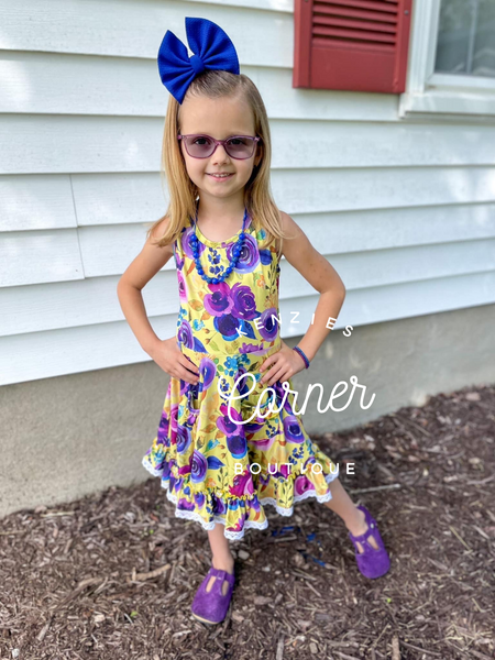 Yellow floral dress