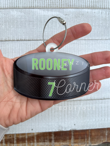 Blank Acrylic hockey puck bag tag