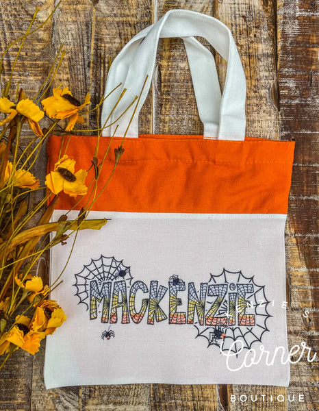 Blank orange or black unlined top sublimation canvas tote bag