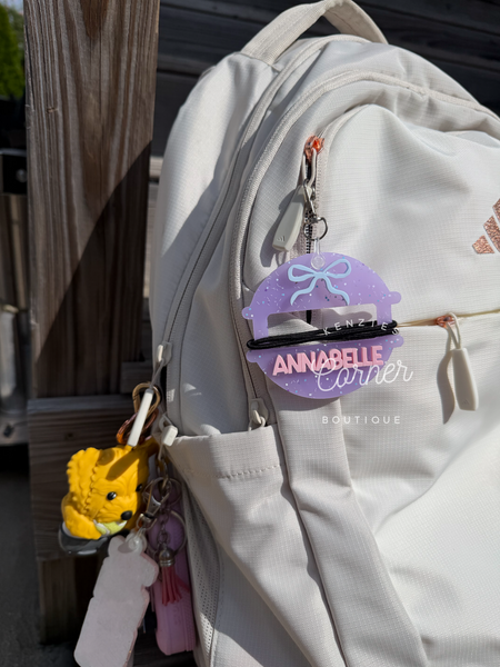 Customized Hair tie pony holder 3D acrylic bag tags (ONLY THE TWO OPTIONS IN THE PHOTO)
