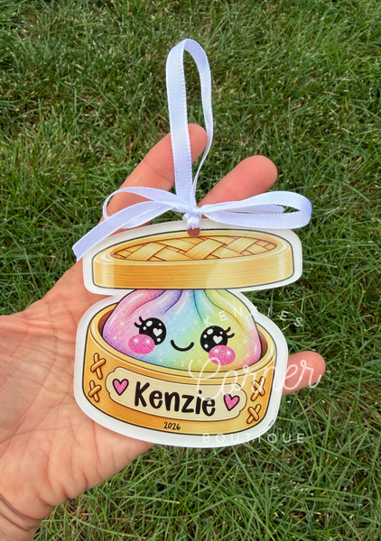 Customized dumpling ornament or bag tag