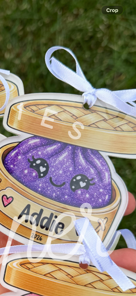 Customized dumpling ornament or bag tag