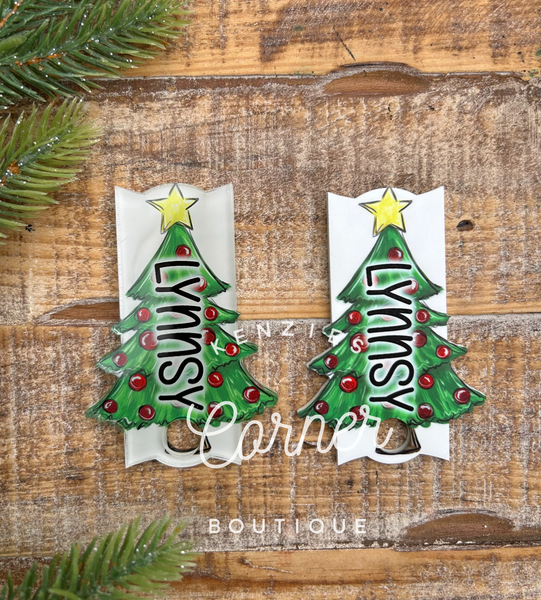 Blank Acrylic 40 oz name plate topper Christmas tree