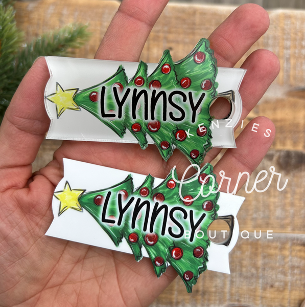 Blank Acrylic 40 oz name plate topper Christmas tree