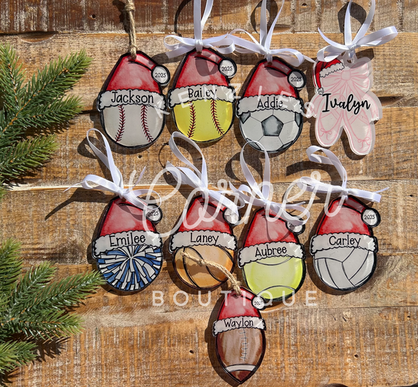 Blank Acrylic cheer and sports ornaments