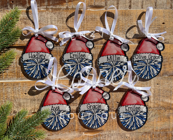 Customized Acrylic cheer and sports ornaments