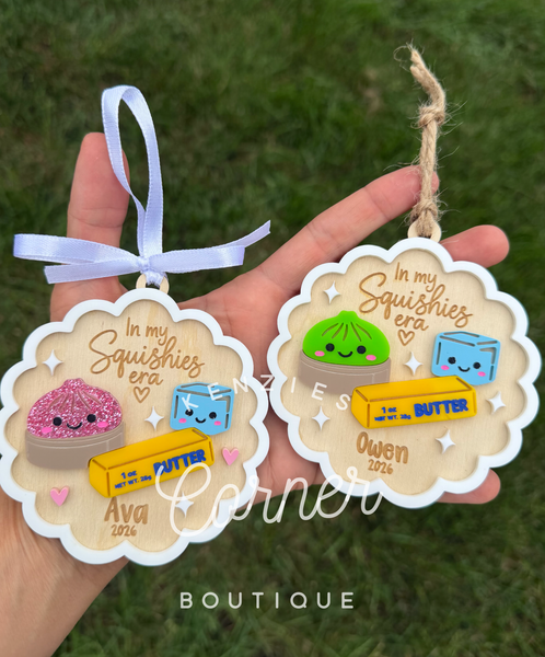 Customized Squishy wood and acrylic ornament