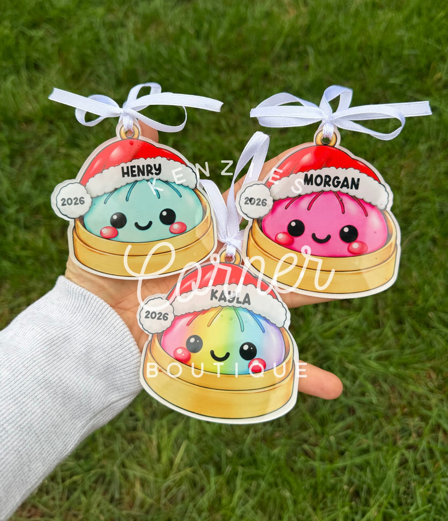 Blank acrylic Santa hat dumpling ornament