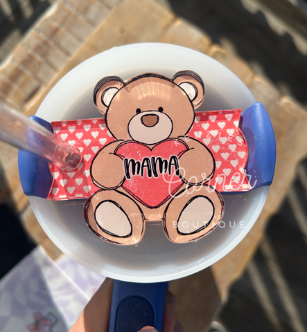 Blank Acrylic 40 oz name plate topper teddy bear