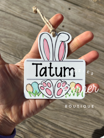 Blank Acrylic name plate bunny Easter tag