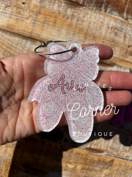 change to the clear with white back acrylic with GLITTER