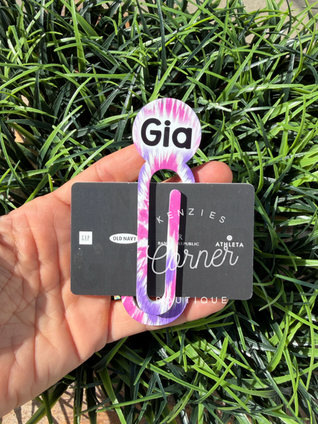 Blank Acrylic paper clip bookmark / bag clip paperclip circle top