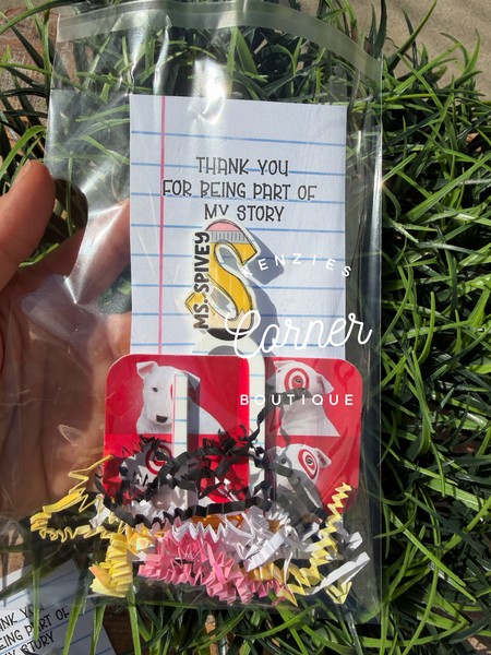 Customized Acrylic paper clip bookmark pencil INITIAL paper clip