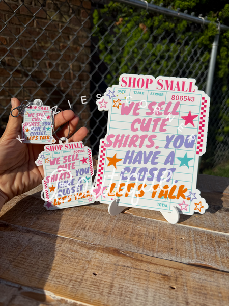Completed Acrylic small shop boutique vendor sign