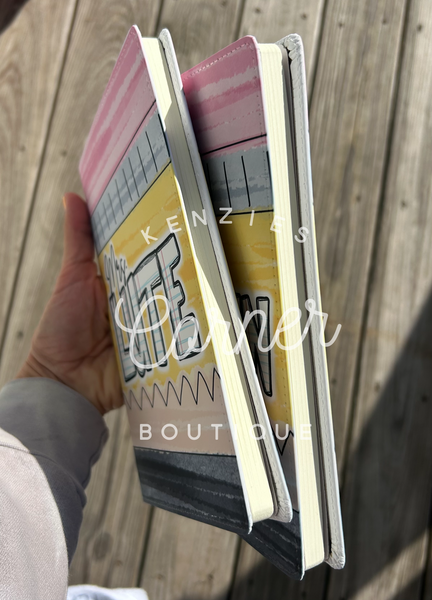 Customized teacher notebook with pencil design personalized