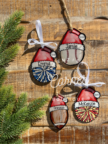 Blank Acrylic cheer and sports ornaments