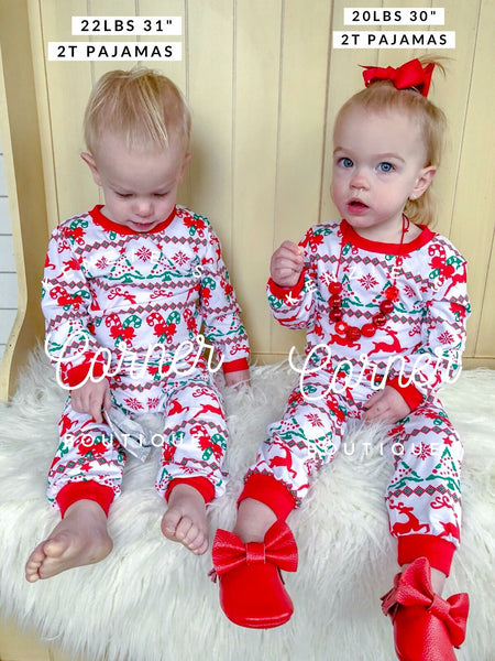 Christmas print top and bottom pajamas