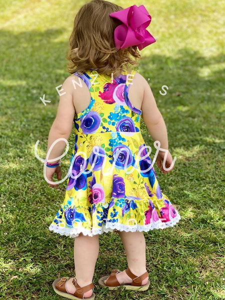 Yellow floral dress