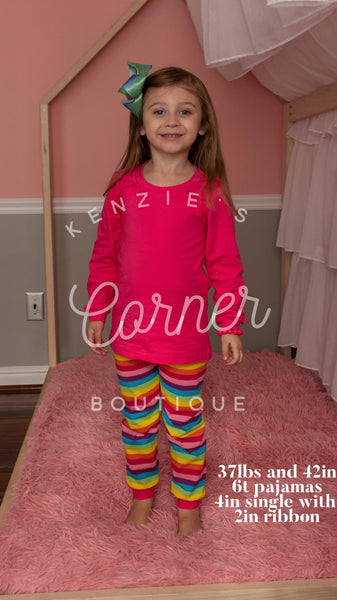 Rainbow and hot pink pajamas (B13)