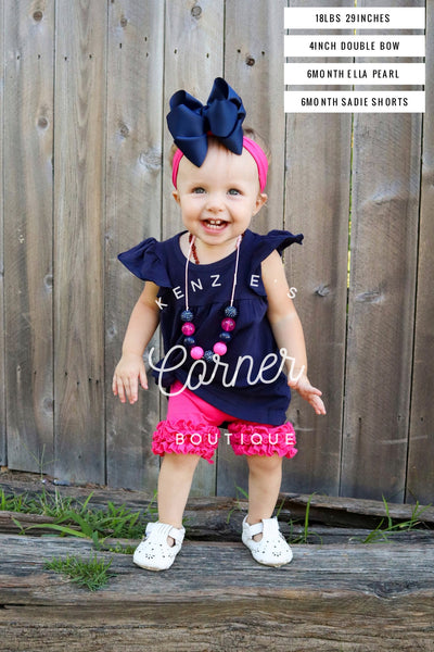 Navy Ella pearl dress