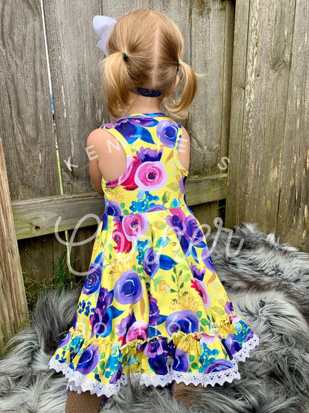 Yellow floral dress