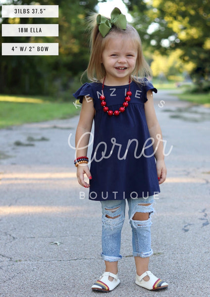 Navy Ella pearl dress