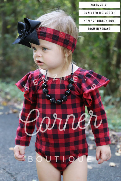 Buffalo Plaid headband, thin and regular