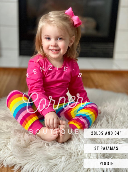 Rainbow and hot pink pajamas (B13)