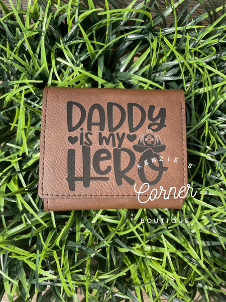 Brown laserable leatherette wallet