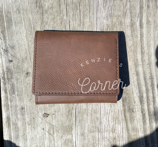 Brown laserable leatherette wallet