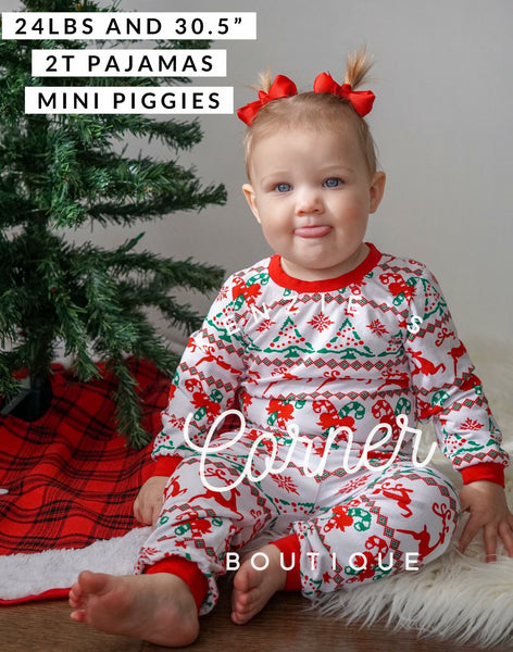 Christmas print top and bottom pajamas