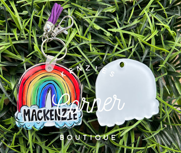 Blank Acrylic rainbow keychain tag