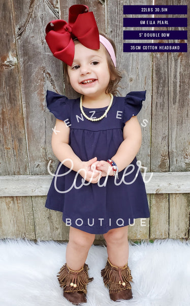 Navy Ella pearl dress