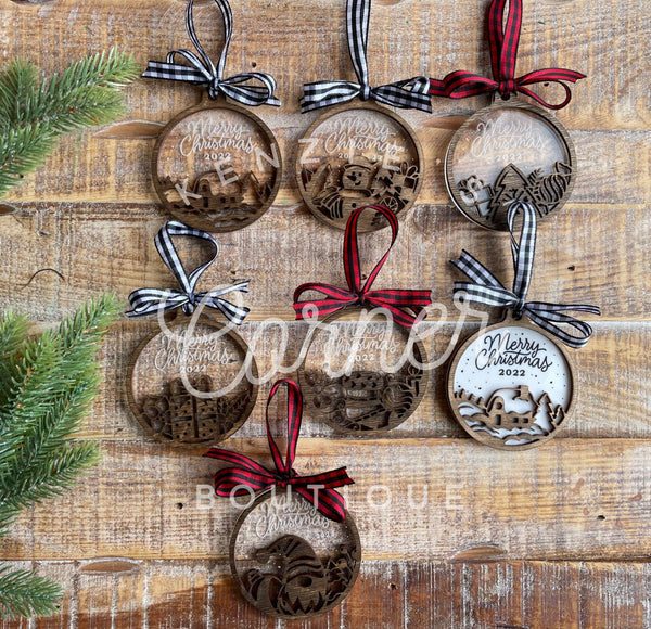 Merry Christmas acrylic ornaments