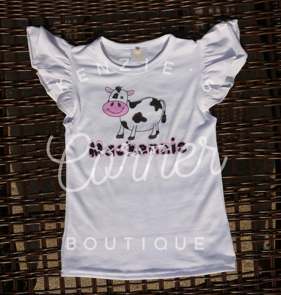 Blank Sublimation Child White short sleeve ruffle top