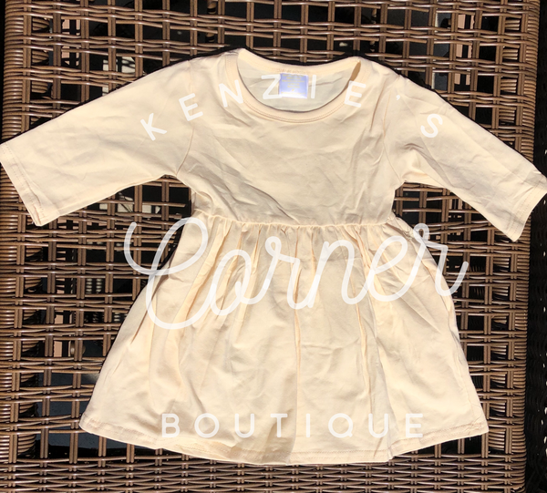 Cream 3/4 sleeve pocket tunic