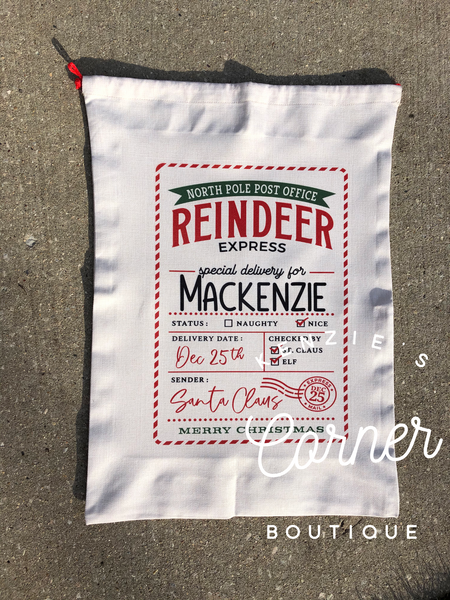 Blank sublimation Santa sack