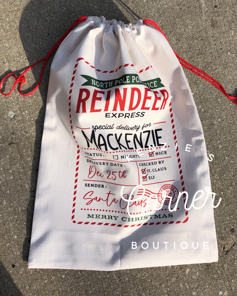 Blank sublimation Santa sack