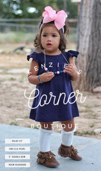 Navy Ella pearl dress