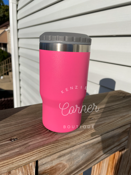 Blank powder coated 4-in-1 can cooler tumbler