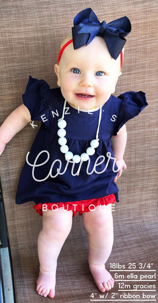 Navy Ella pearl dress