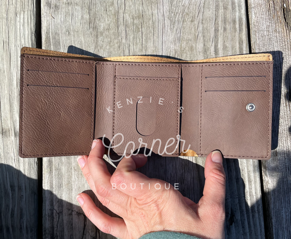 Brown laserable leatherette wallet