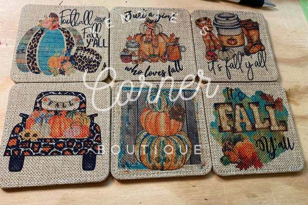 Blank sublimation burlap coasters (2)