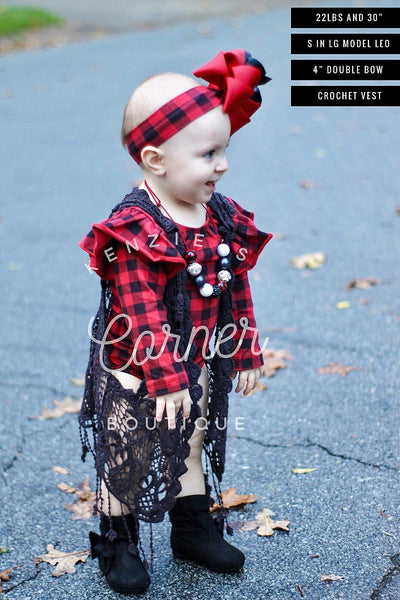 Buffalo Plaid headband, thin and regular