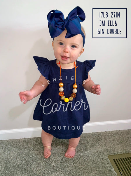 Navy Ella pearl dress