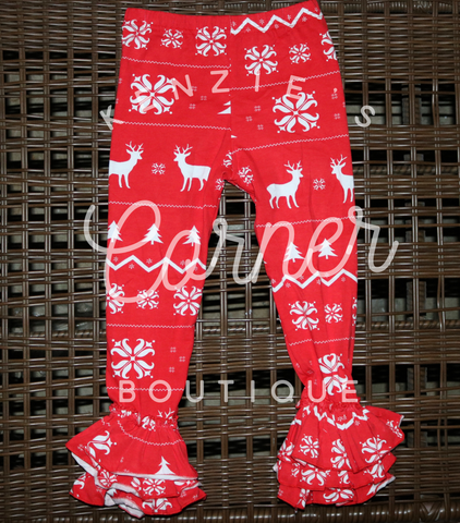 White and red deer bell pants (A12)