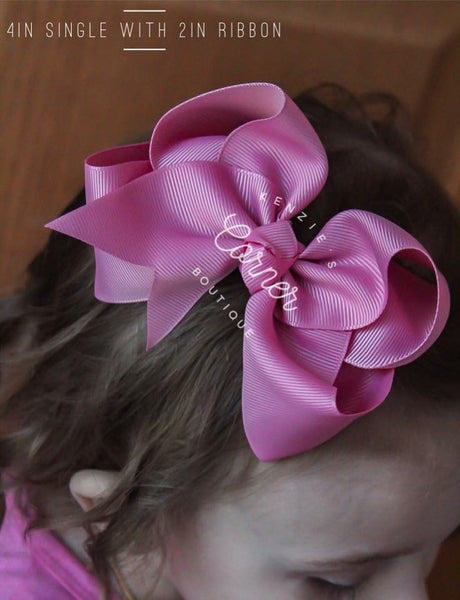 Mauve 4 inch bow with 2 inch ribbon