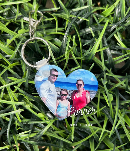 Blank Acrylic single heart keychain or magnet