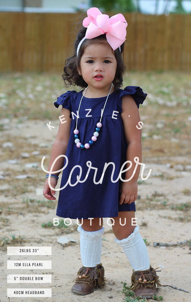 Navy Ella pearl dress